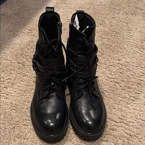 Steve Madden Black Combat Boots